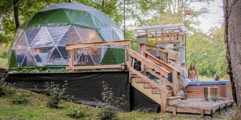 Glamping Dome Hot Tub